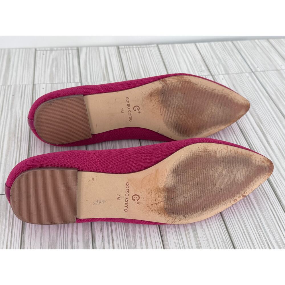Corso Como Julia shoes women's 9 ballet flat pointed toe knit loafers fuchsia - Picture 7 of 8